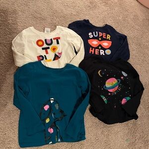 Hanna Anderson girls Graphic long sleeve Tees Set